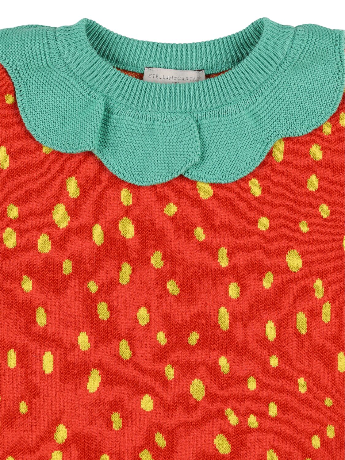 Shop Stella Mccartney Strawberry Cotton Knit Sweater In Red,multi