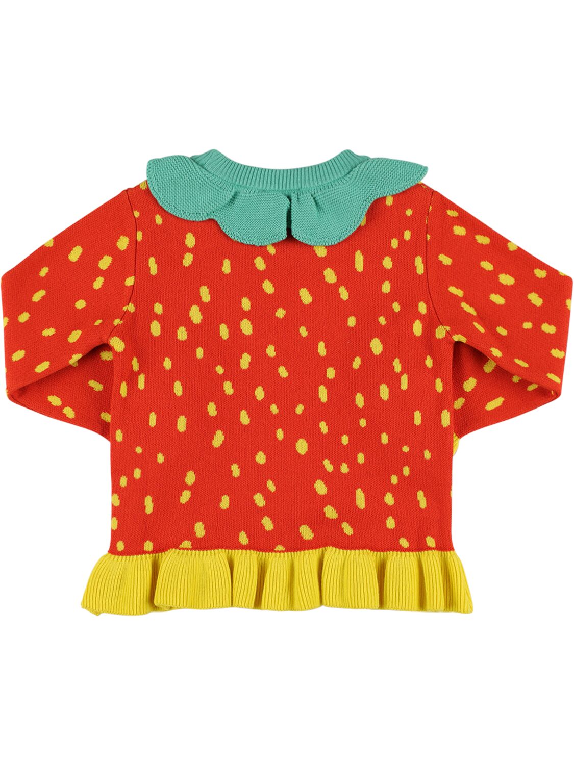 Shop Stella Mccartney Strawberry Cotton Knit Sweater In Red,multi