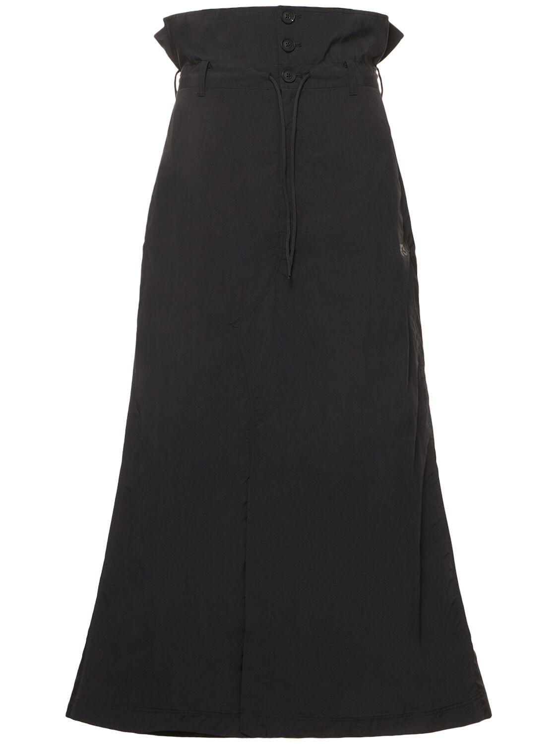 Y-3 Long Crack High Waist Nylon Skirt In Black