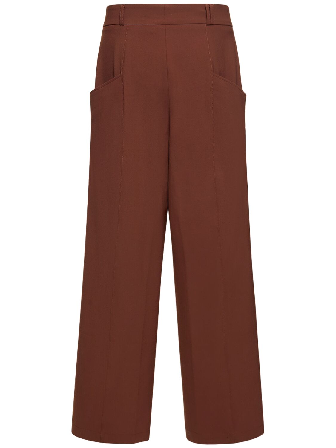 Shop Bonsai Oversize Wool Blend Pants In Brown