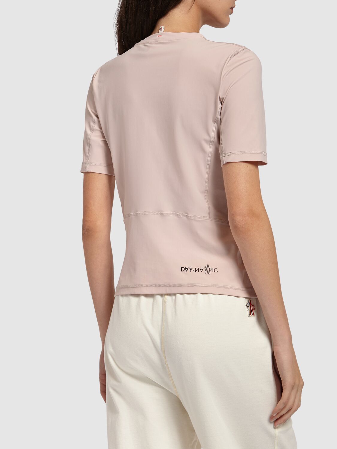 Shop Moncler Sensitive Tech Jersey T-shirt In Pink