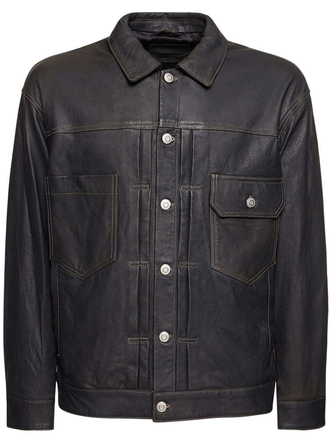 Giorgio Brato Nabuk Leather Jacket In Black