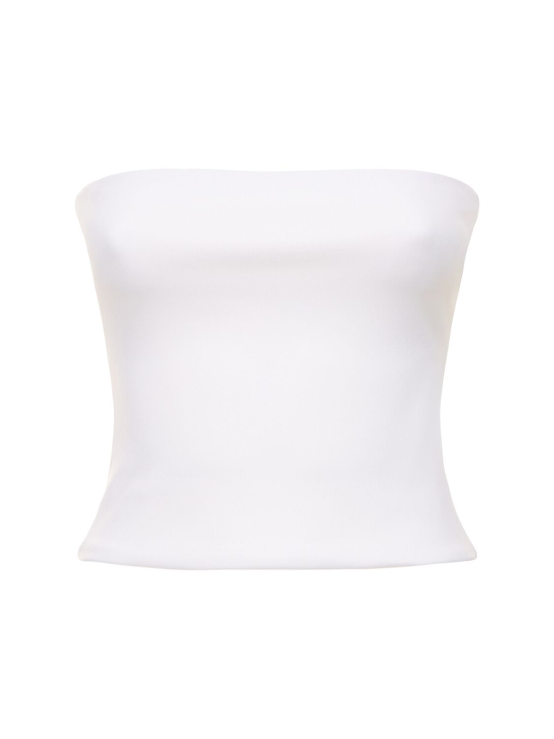 Image of Strapless Opaque Stretch Jersey Top