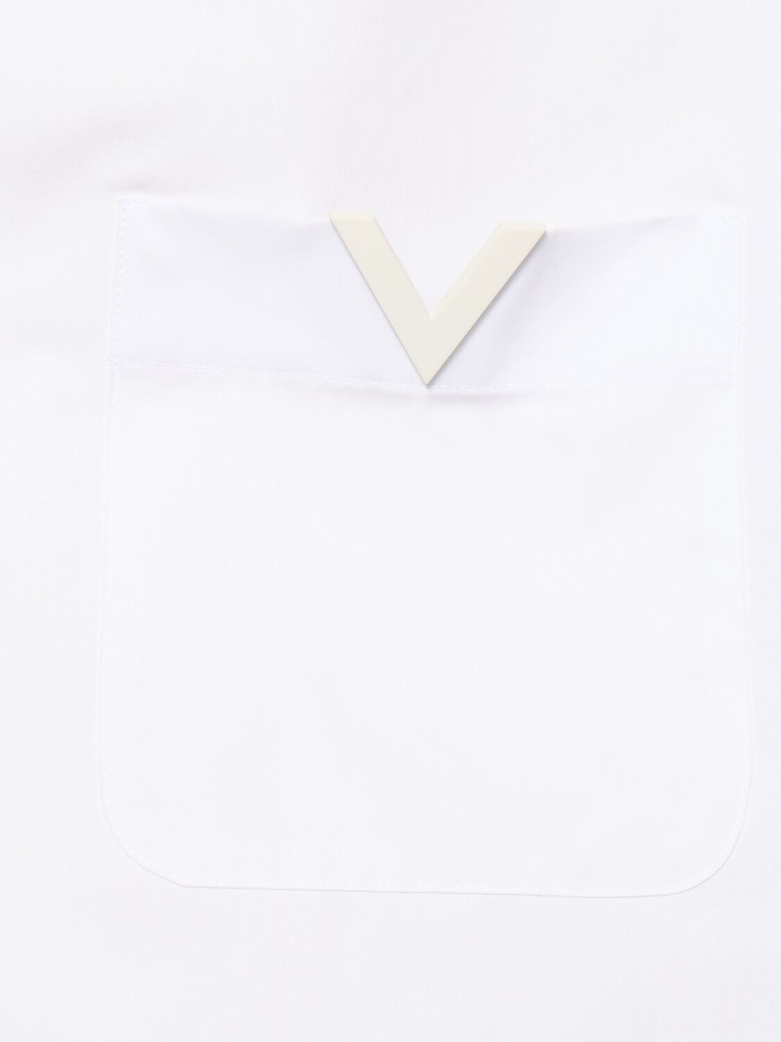 Shop Valentino Short Sleeve Cotton Shirt In White