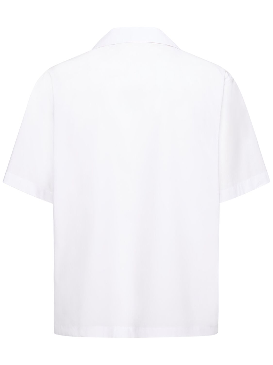 Shop Valentino Short Sleeve Cotton Shirt In White