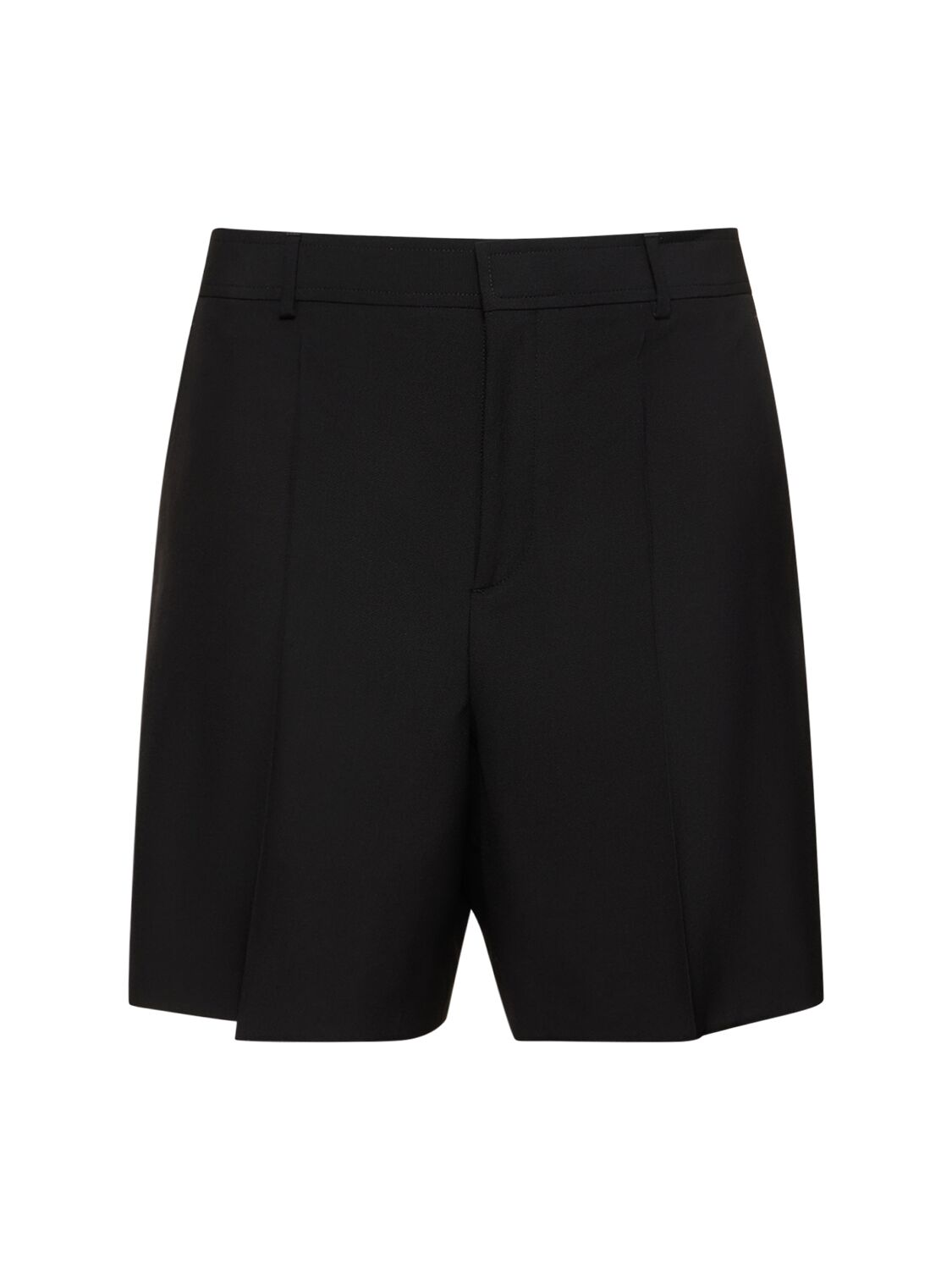 Shop Valentino Tailored Wool Shorts In Black