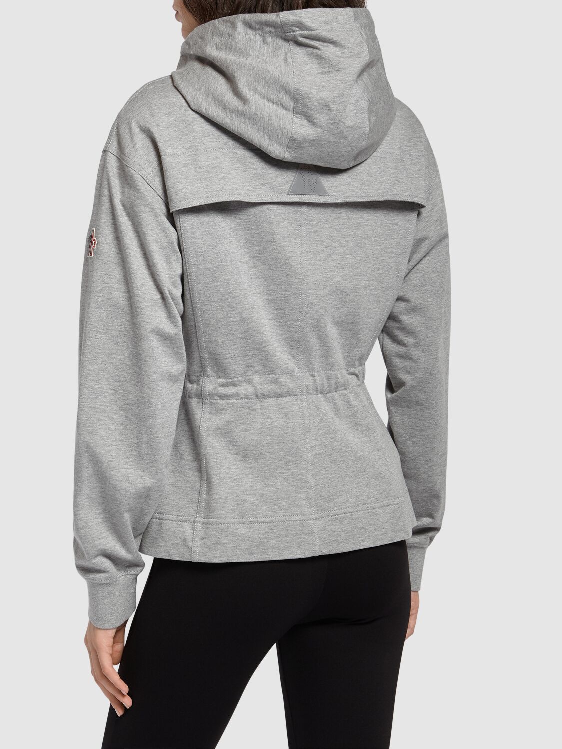 Shop Moncler Cotton Zip-up Hoodie In Grey