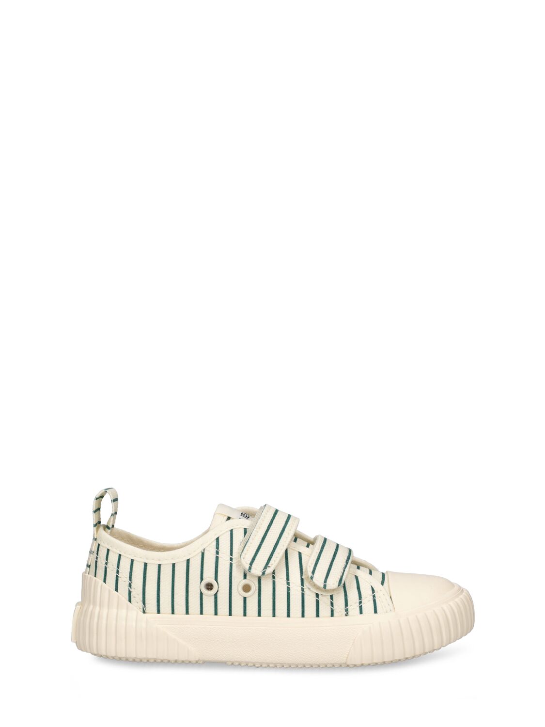 Liewood Kids' Handmade Cotton Canvas Strap Trainers In Green,white