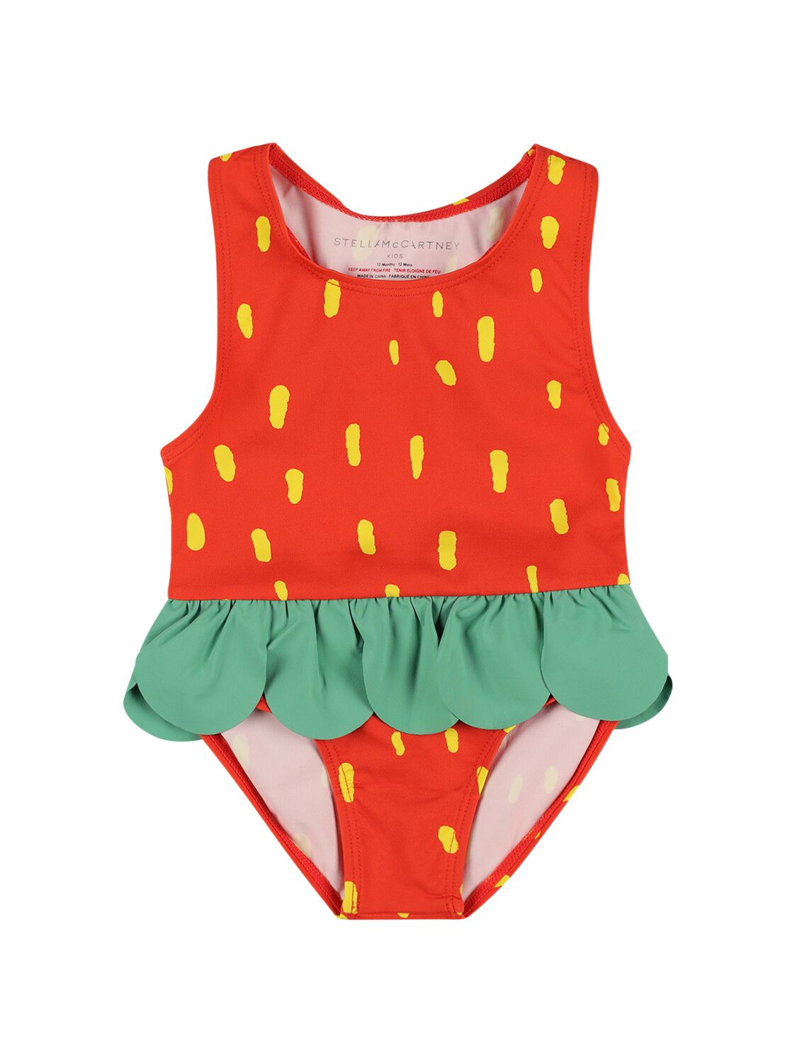 Stella Mccartney Kids' Recycled Tech One-piece Swimsuit In Multicolor