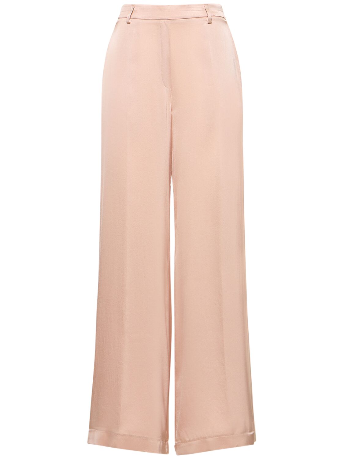 Forte Forte Stretch Silk Satin Wide Pants In Pink