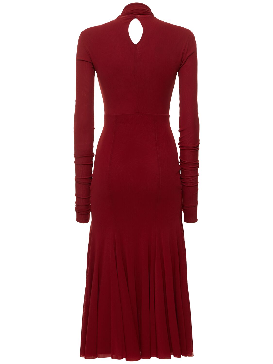 Shop Philosophy Di Lorenzo Serafini Stretch Tulle Flared Midi Dress In Red