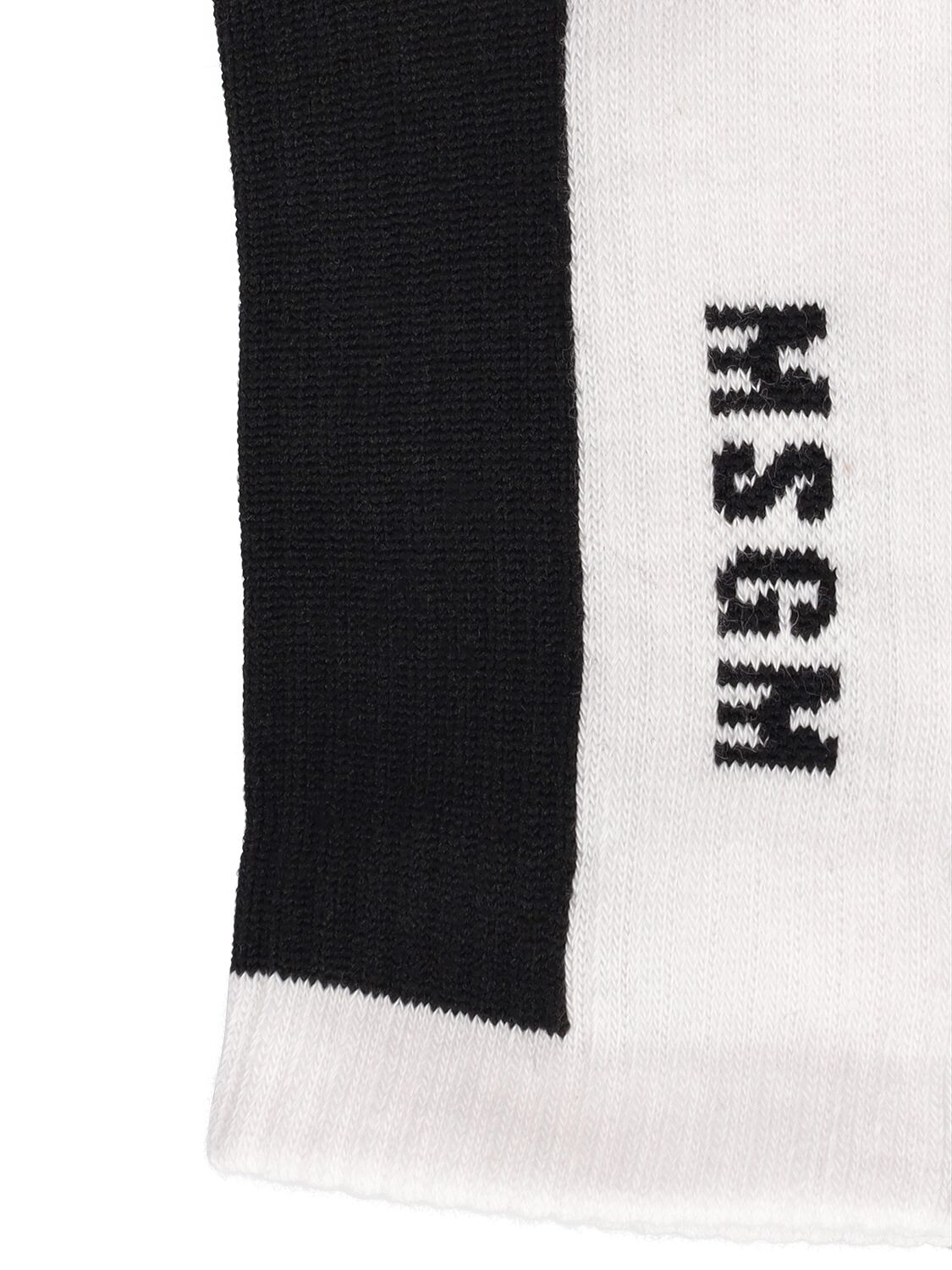 Shop Msgm Cotton Blend Socks In Black