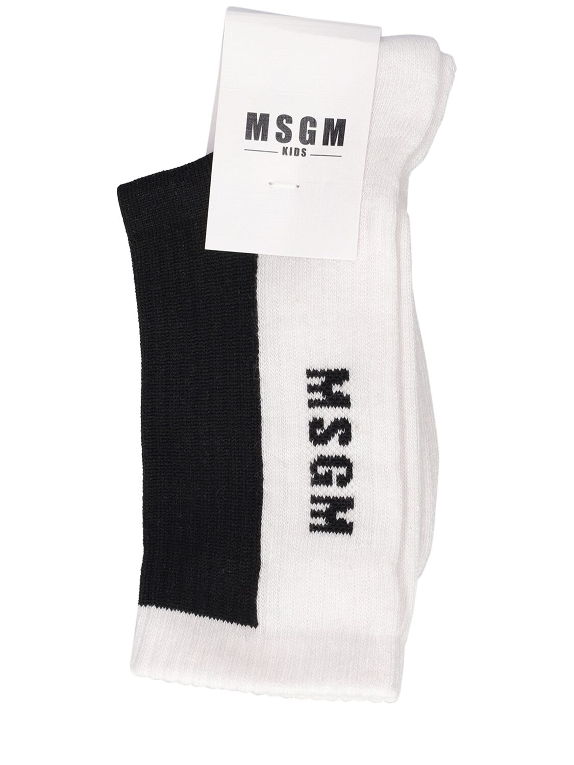 Msgm Kids' Cotton Blend Socks In Black