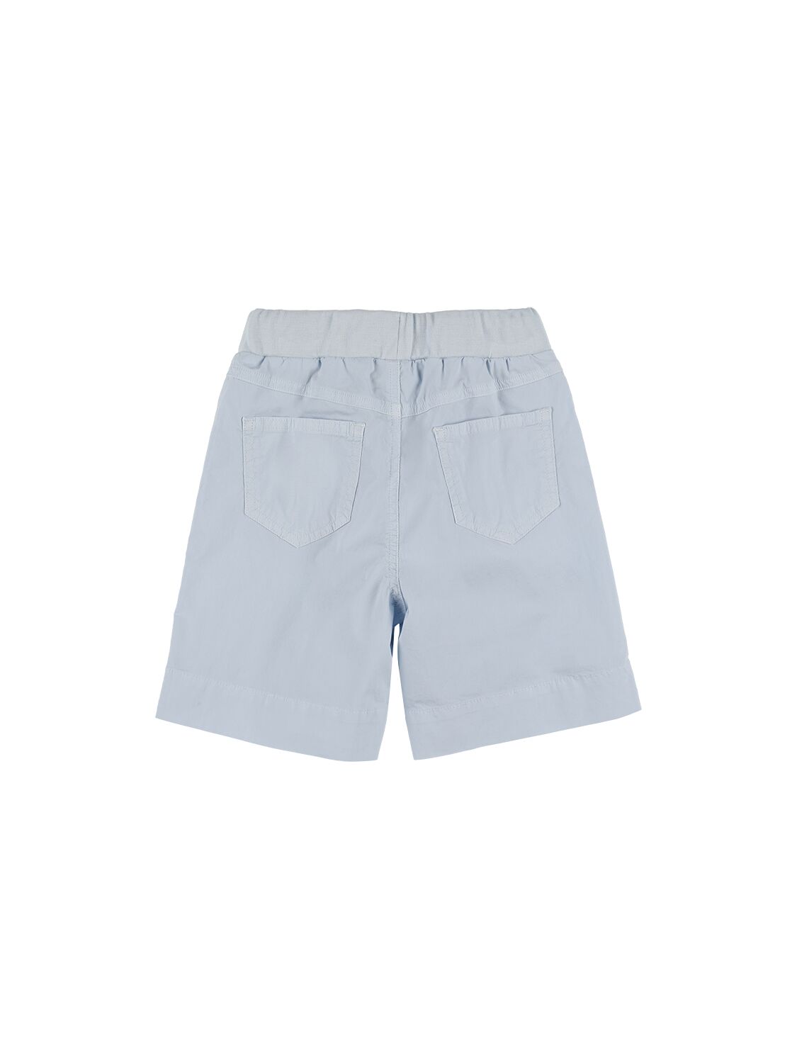 Shop Il Gufo Cotton Poplin Shorts In Light Blue