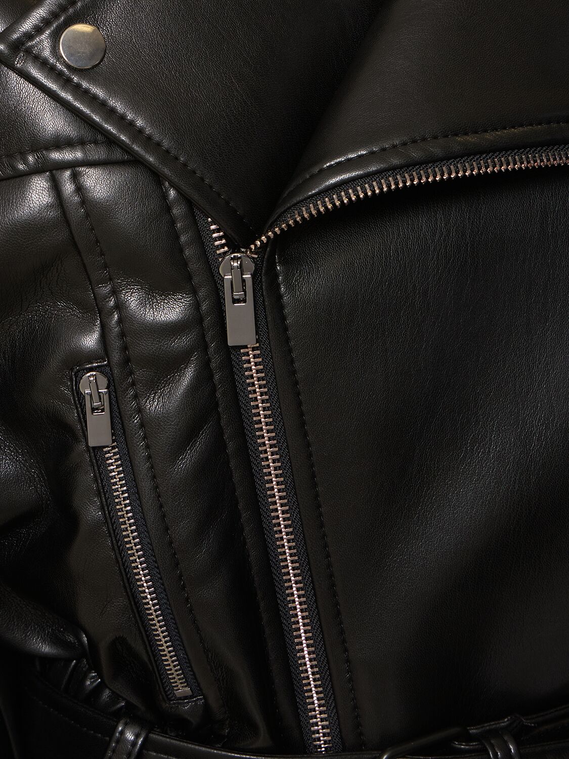 Shop The Andamane Nova Oversize Faux Leather Jacket In Black