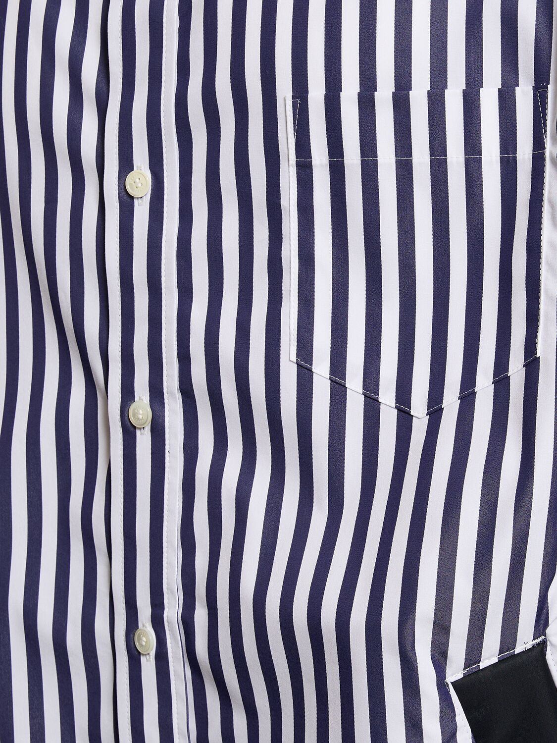 Shop Sacai Cotton Poplin Shirt In Navy Striped