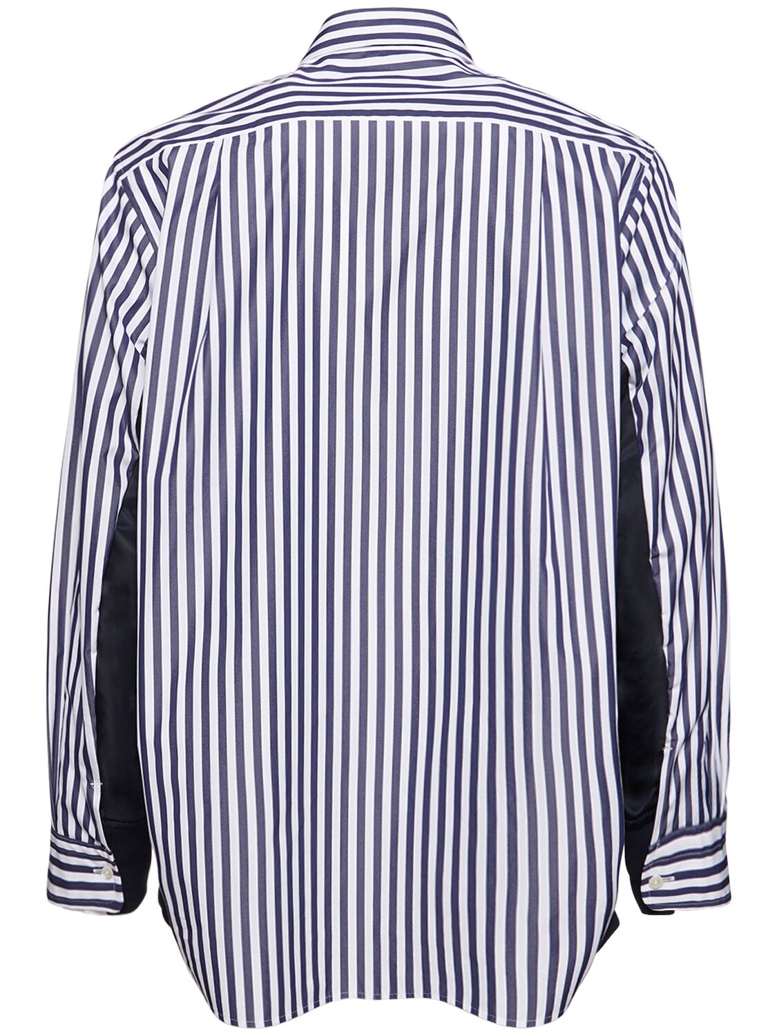 Shop Sacai Cotton Poplin Shirt In Navy Striped