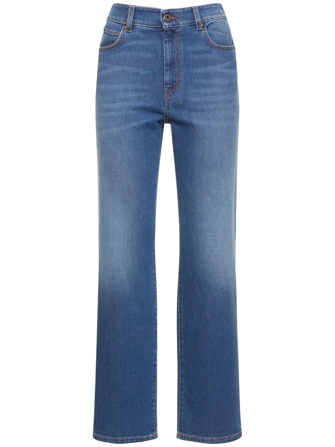 Weekend Max Mara Ortisei Cotton Denim Straight Jeans In Blue