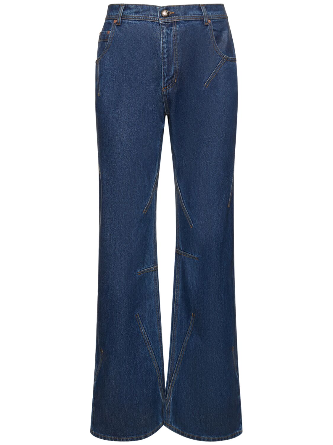 Andersson Bell Tripot Coated Cotton Flared Jeans In Blue