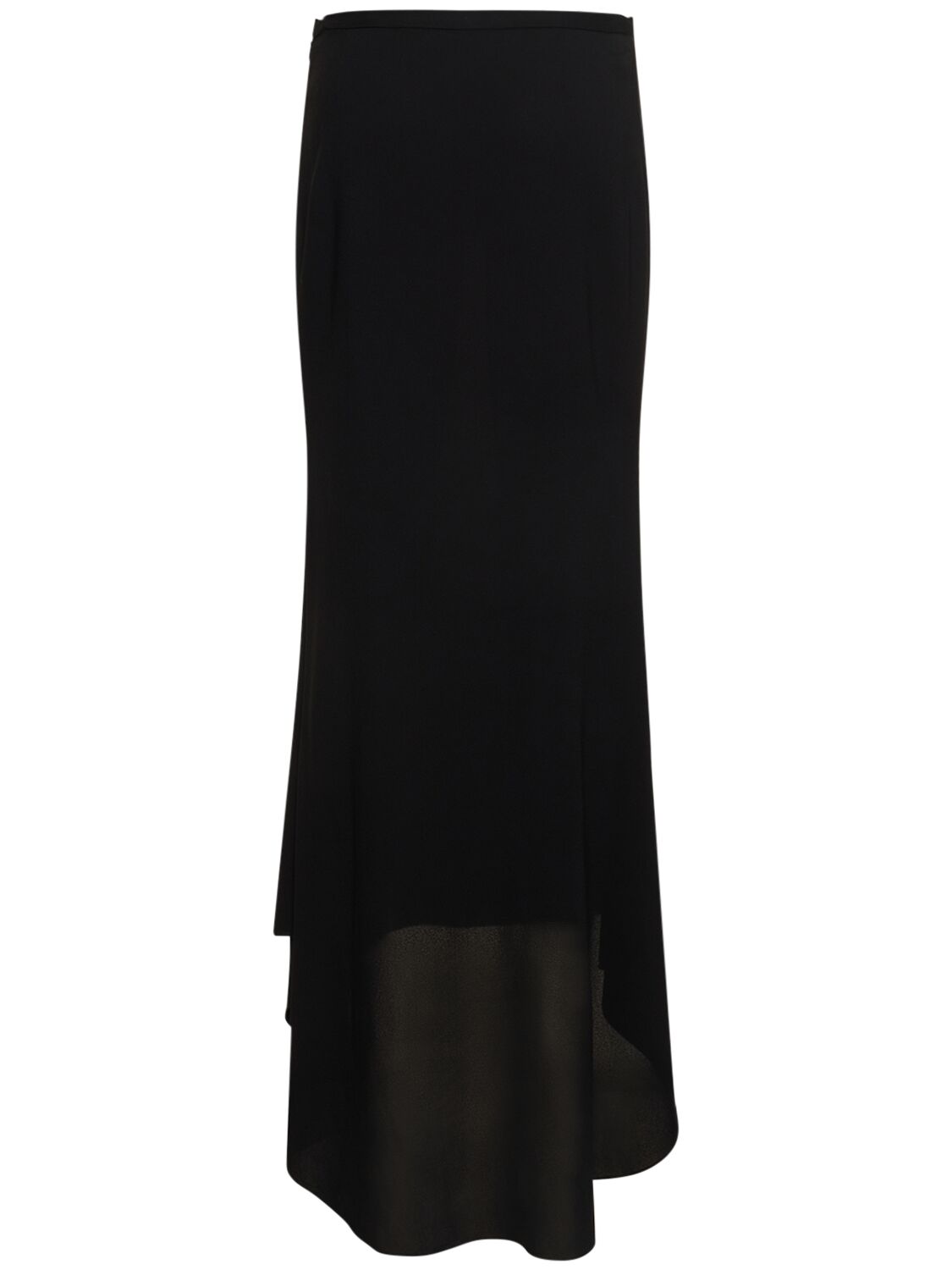 Shop Philosophy Di Lorenzo Serafini Light Crepe Flared Long Skirt In Black