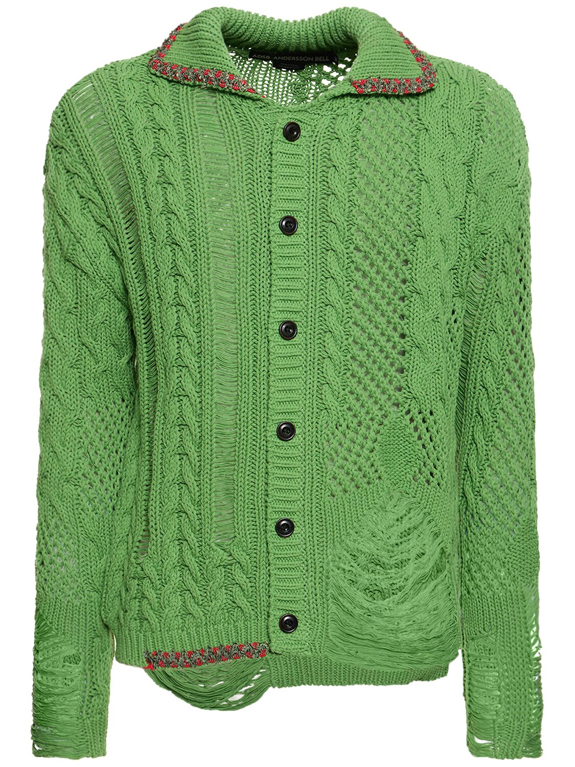 Andersson Bell Sauvage Cotton Knit Cardigan In Green