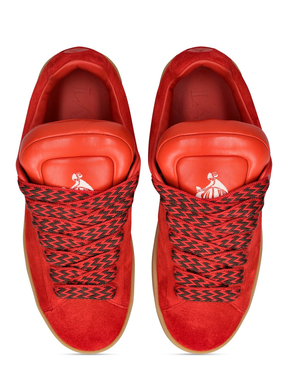 Shop Lanvin Curb Lite Sneakers In Poppy Red,orange