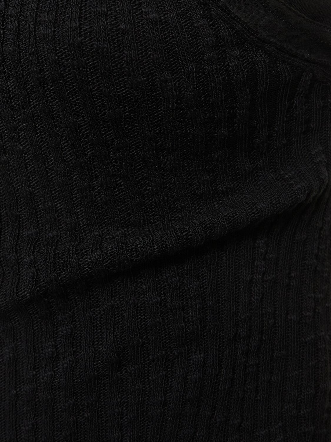 Shop Jil Sander Cotton Ribbed Knit Long Dress In Black