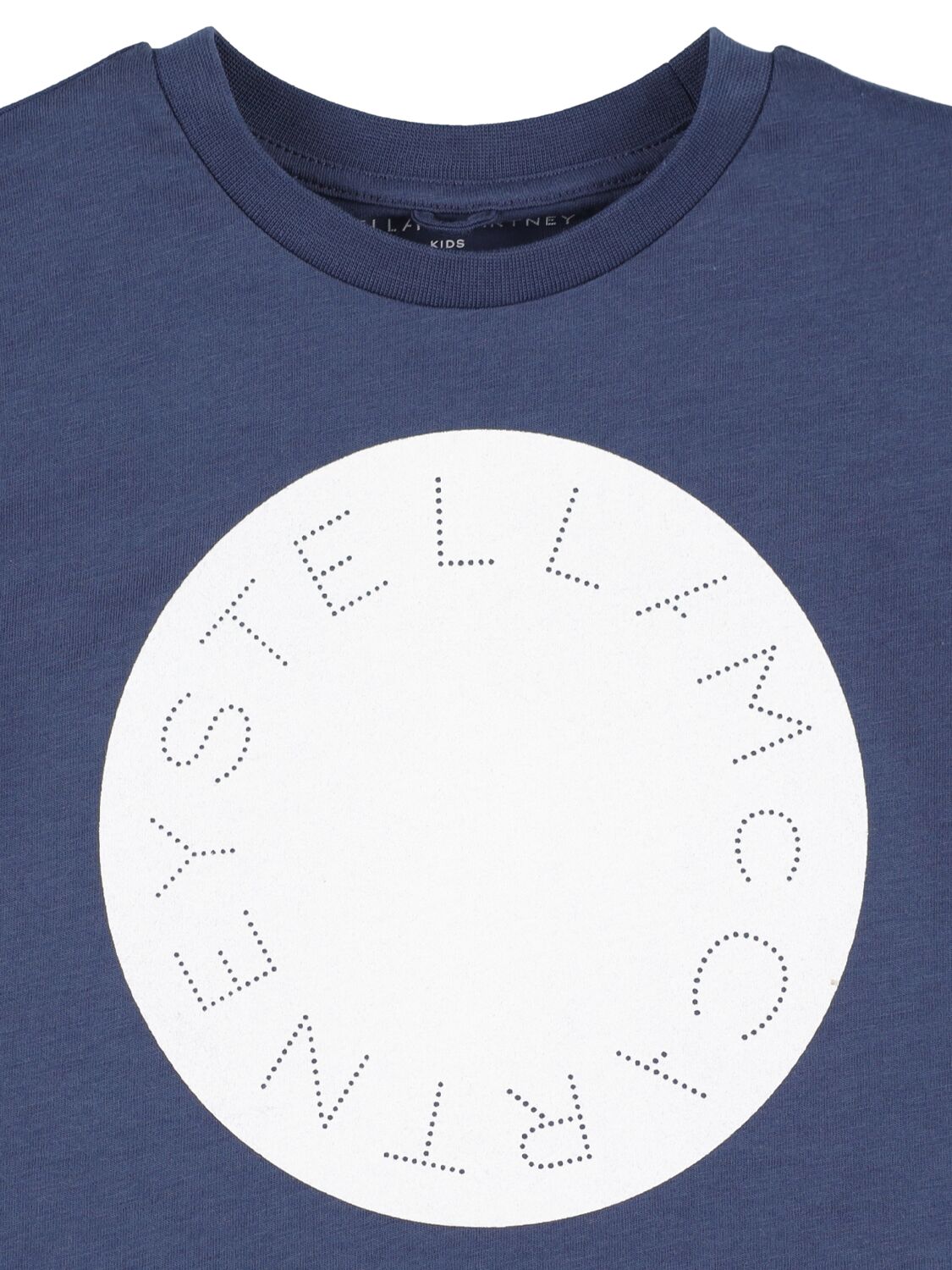 Shop Stella Mccartney Printed Cotton T-shirt In Blue