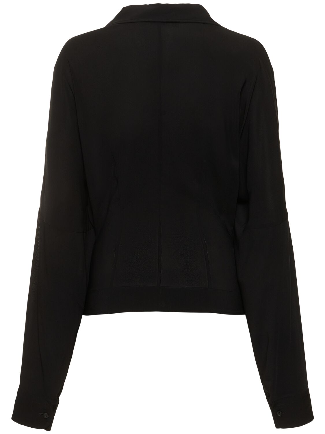 Shop Philosophy Di Lorenzo Serafini Light Tech Crepe Wrap Shirt In Black