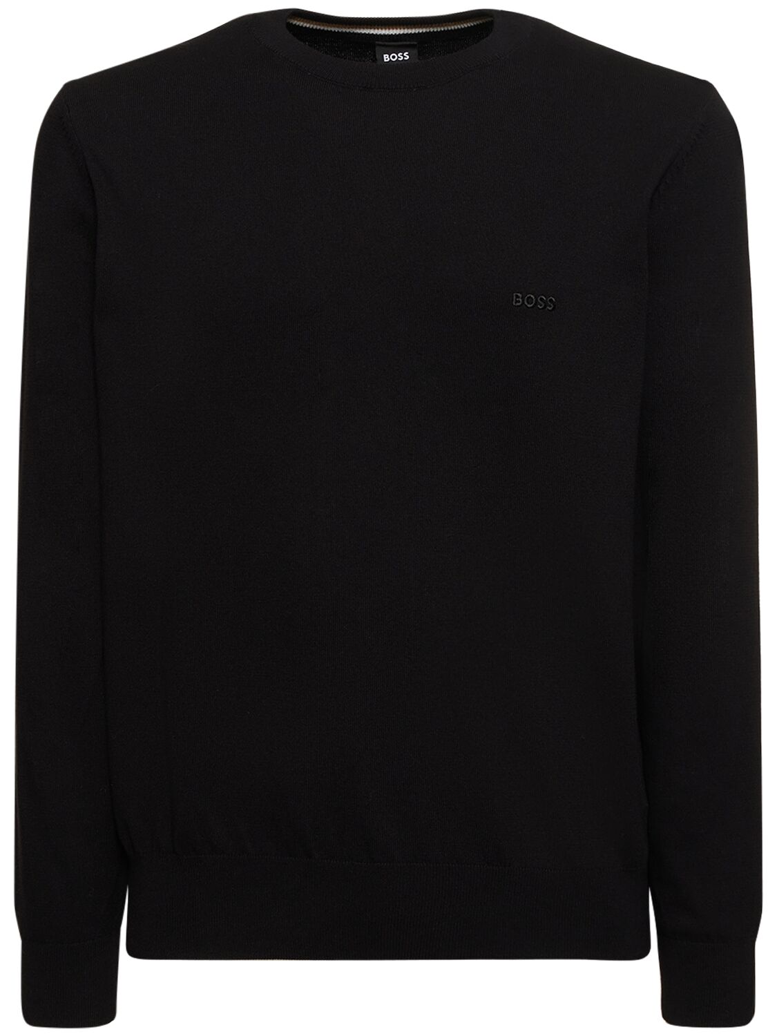 Hugo Boss Pacas-l Cotton Knit Sweater In Black