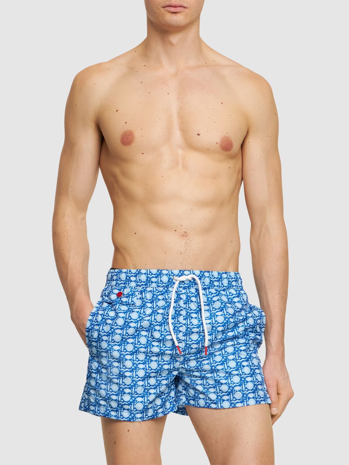 Shop Kiton Nylon Swim Shorts In 블루