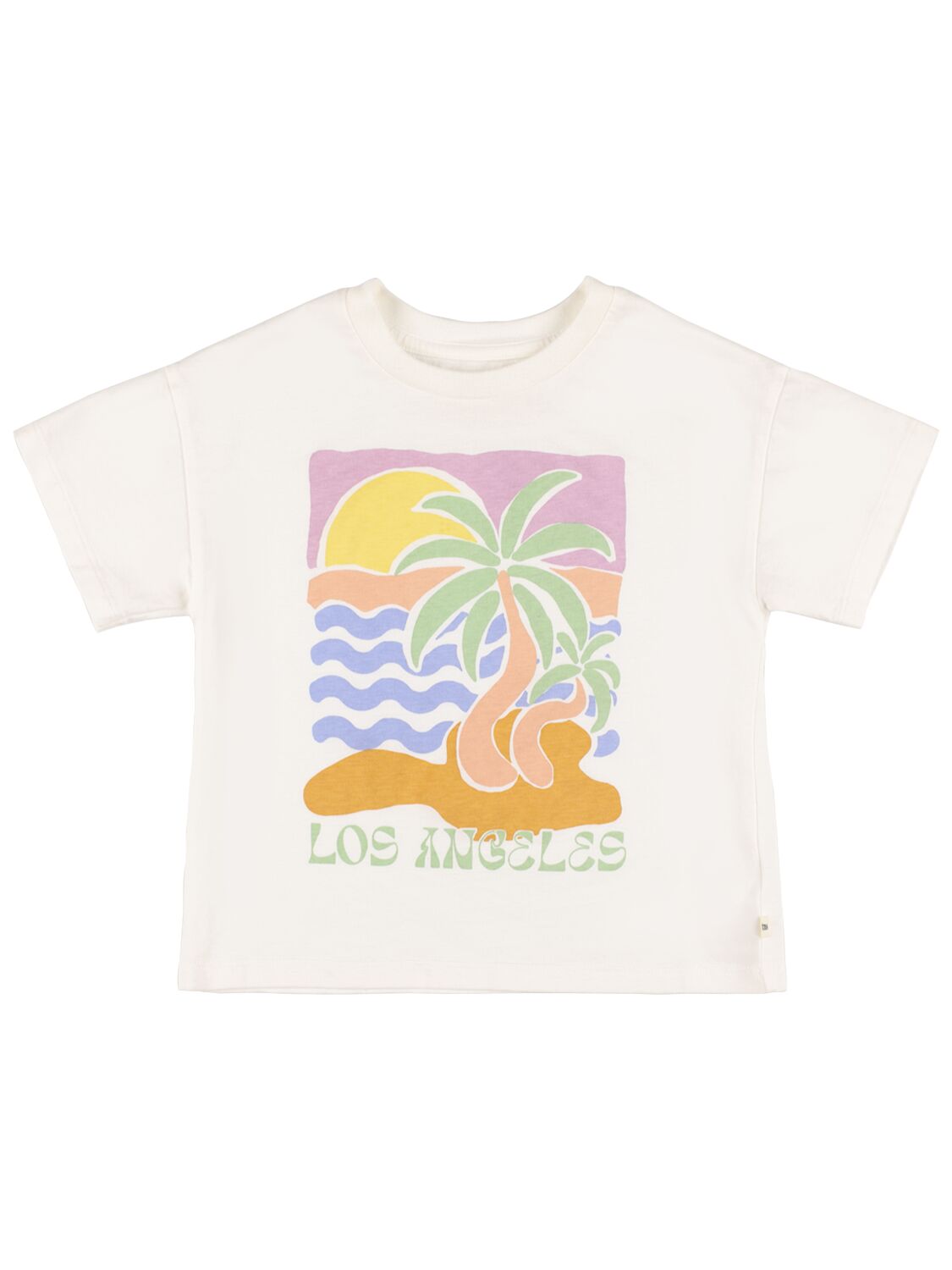 The New Society Kids' Printed Cotton Jersey T-shirt In White