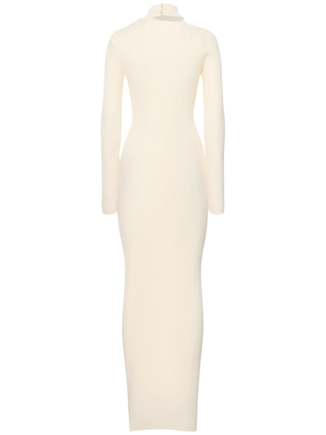 Shop Giuseppe Di Morabito Cotton Knitted Long Dress In White