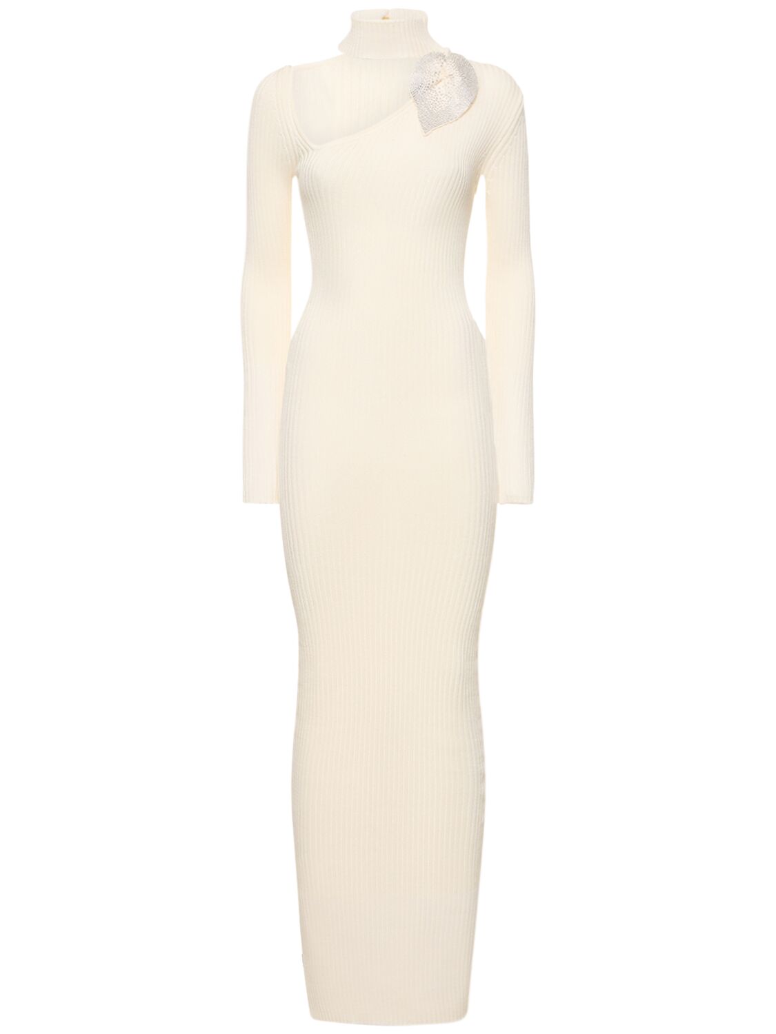 Giuseppe Di Morabito Crystal-embellished Knitted Dress In White