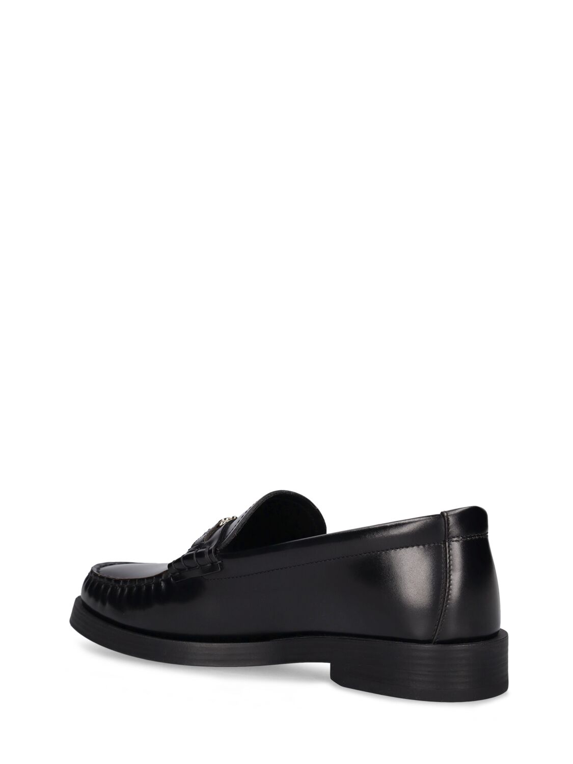 Shop Jimmy Choo 15mm Addie Leather Loafers In Black