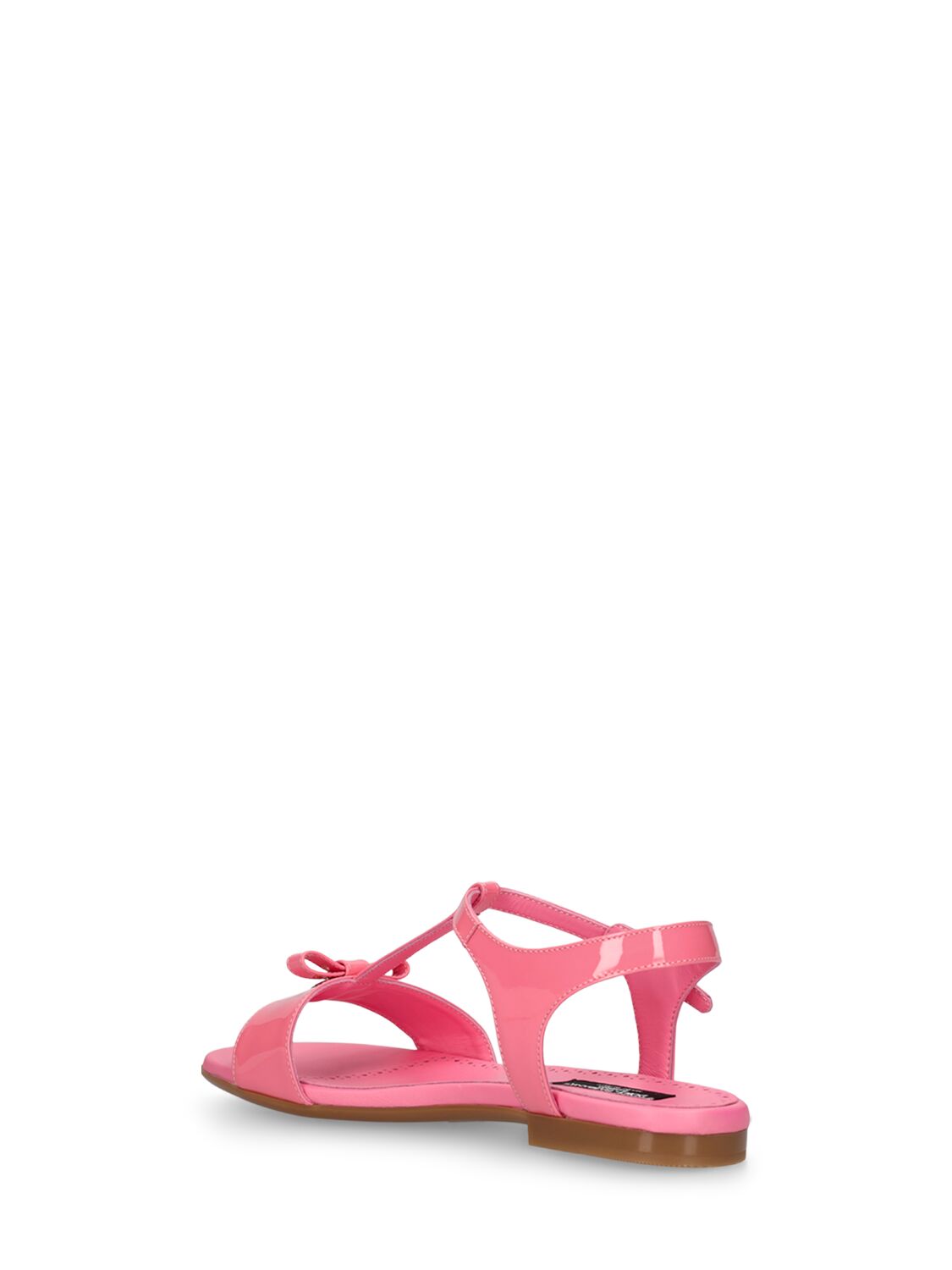 DOLCE & GABBANA PATENT LEATHER LOGO SANDALS 