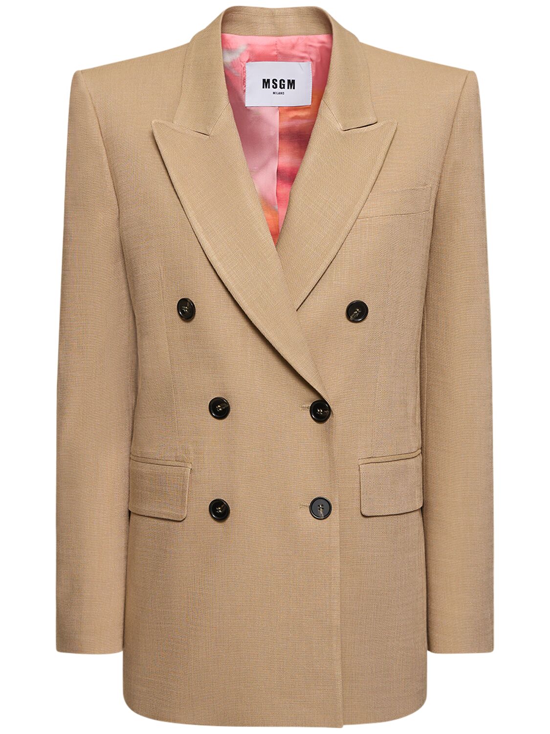 Msgm Viscose Blend Blazer In Beige