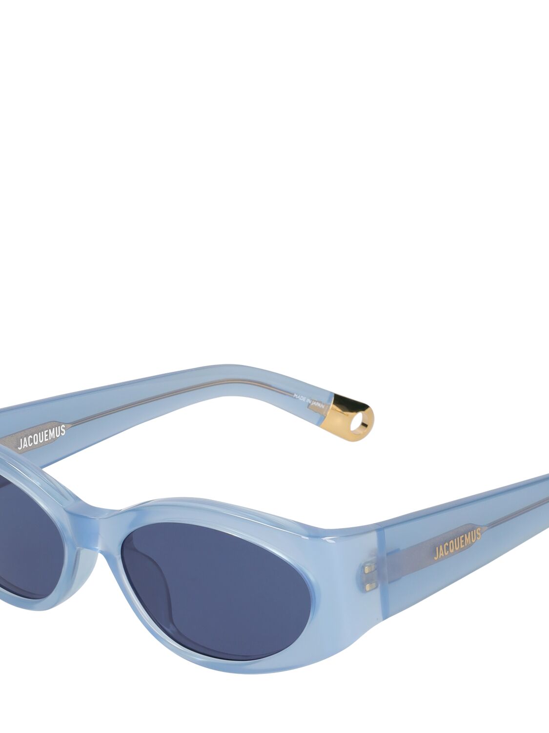 Shop Jacquemus Les Lunettes Ovalo Sunglasses In Hellblau