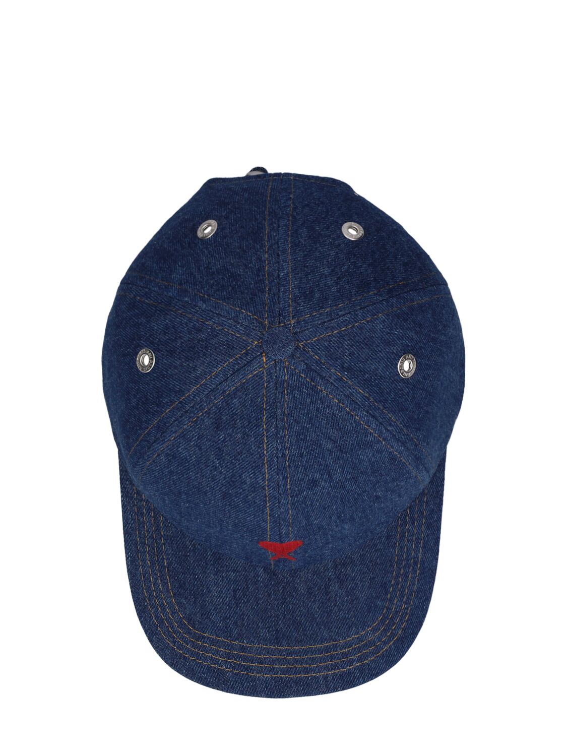 Shop Ami Alexandre Mattiussi Red Adc Embroidery Cap In Used Blue