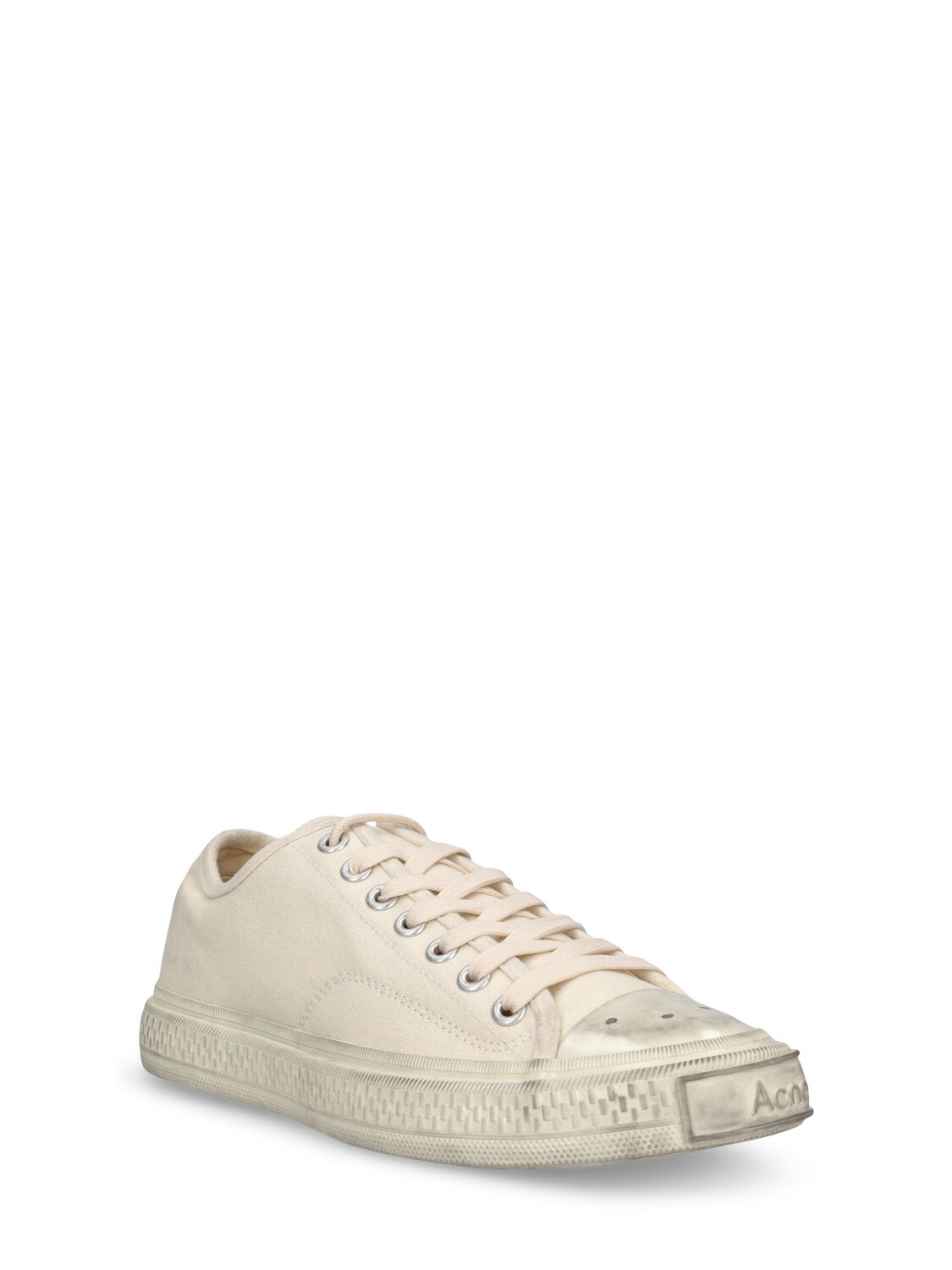 Shop Acne Studios Ballow Cotton Low Top Sneakers In Off White
