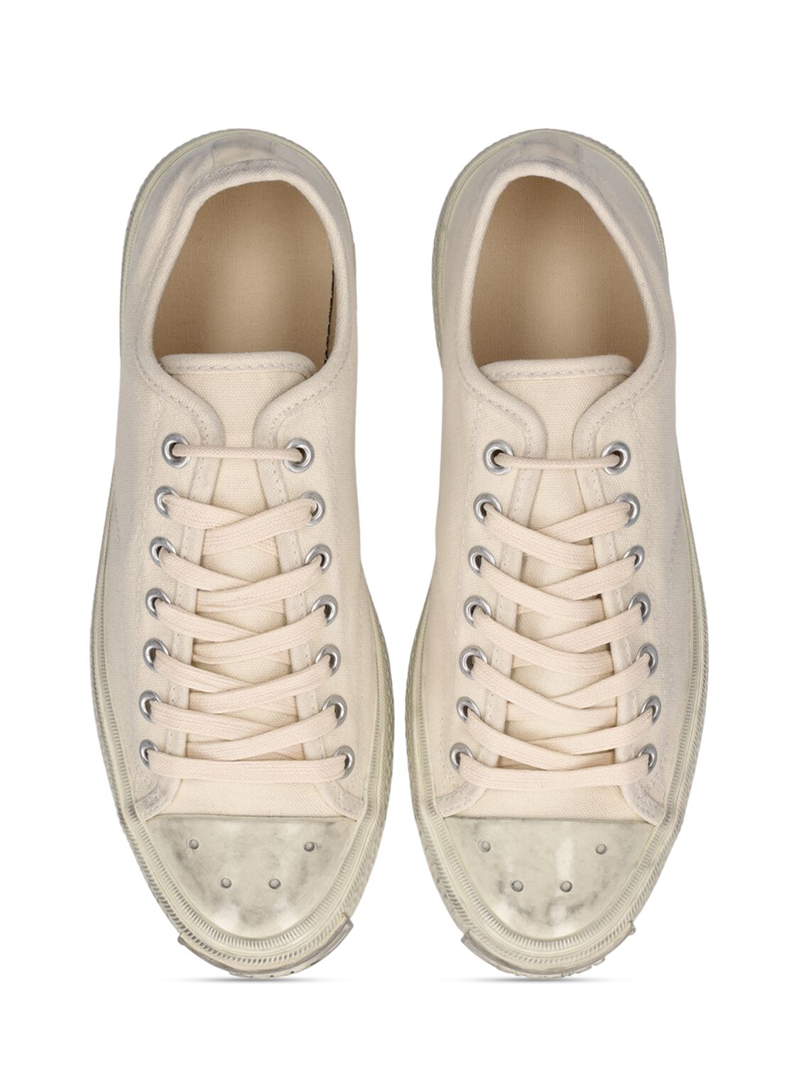 Shop Acne Studios Ballow Cotton Low Top Sneakers In Off White
