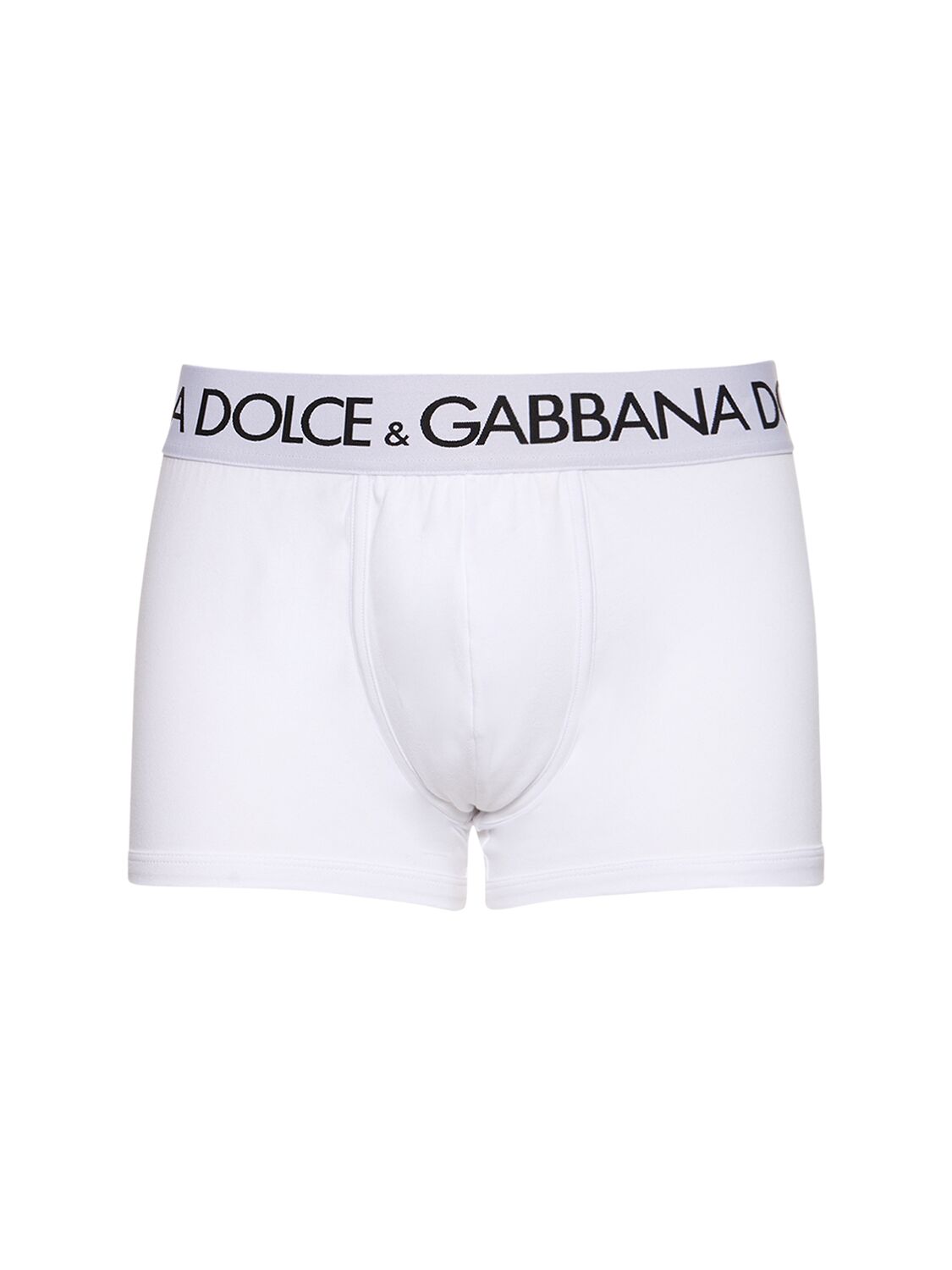 Dolce & Gabbana Boxer Aus Baumwolle Mit Logo In White