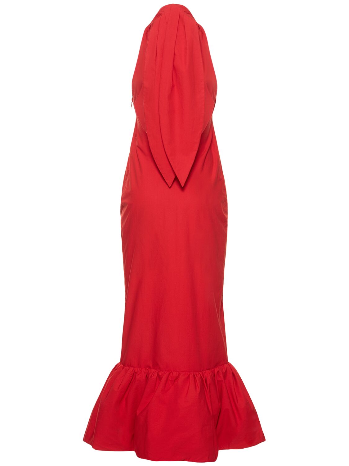 Shop Interior The Johana Cotton Poplin Long Dress In Red