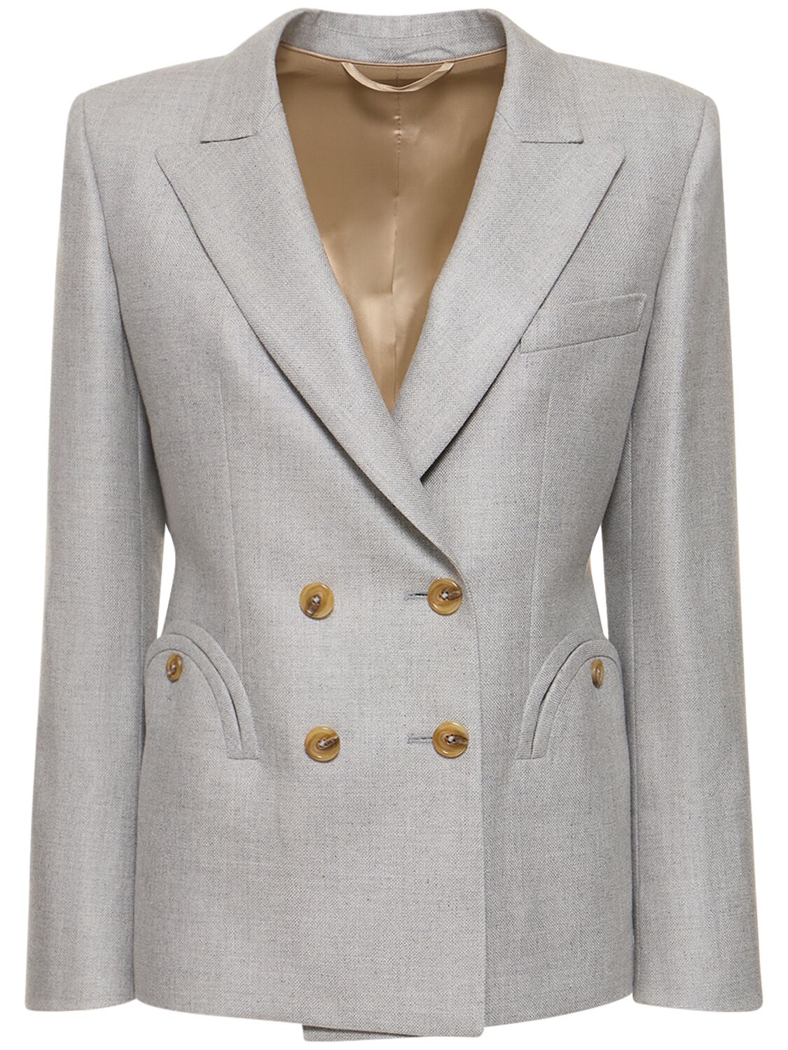 Shop Blazé Milano Alithia Stone Charmer Silk & Wool Blazer In Grey