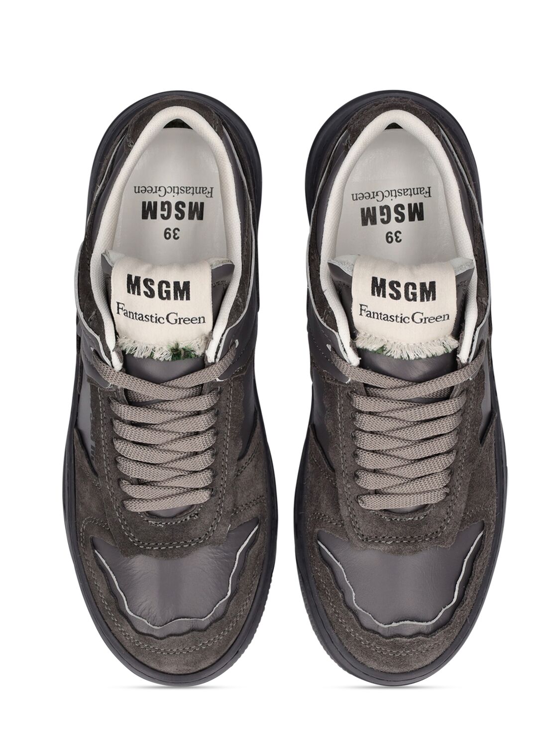 Shop Msgm Fantastic Canvas Sneakers In Dark Grey