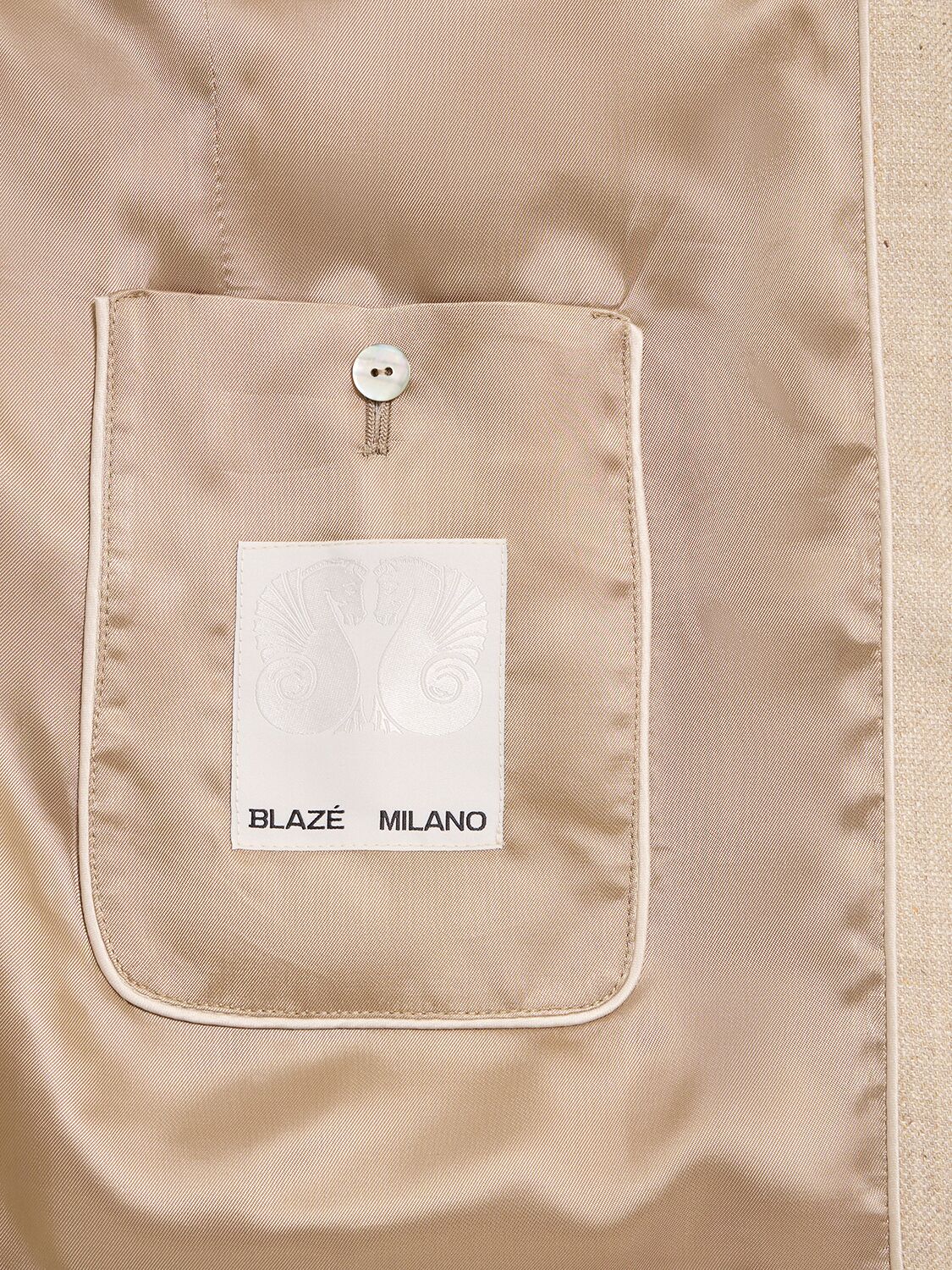 Shop Blazé Milano Alithia Ivory Silk & Wool Blazer In White