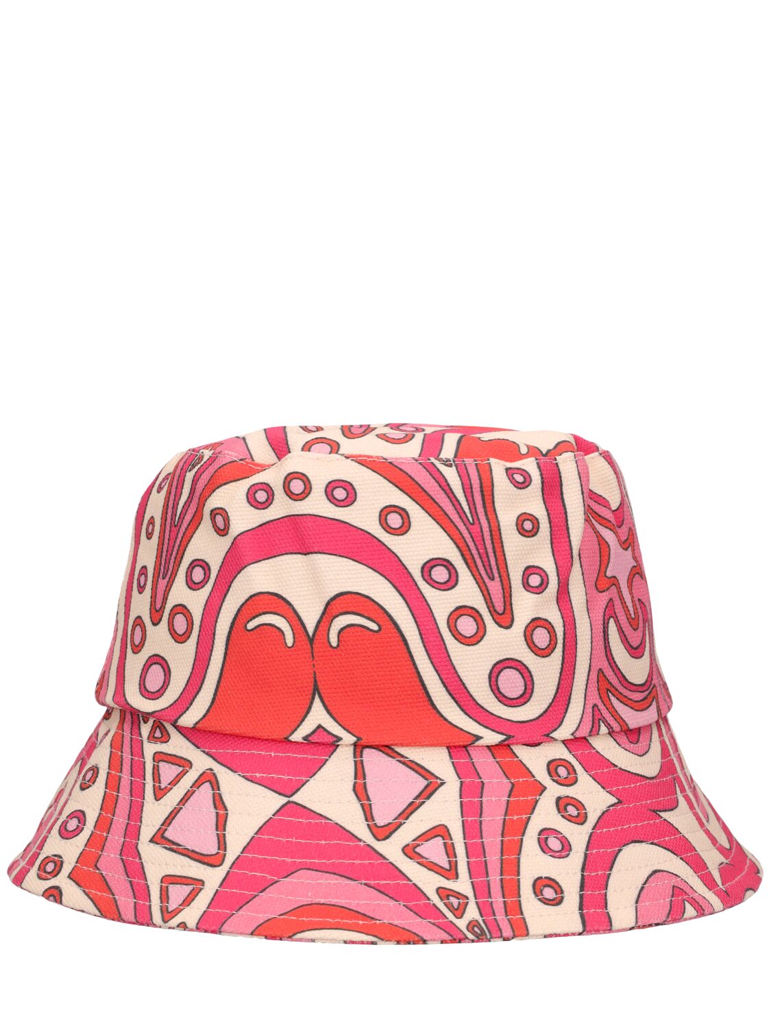 Lack Of Color Shore Printed Cotton Bucket Hat In Retro Pink