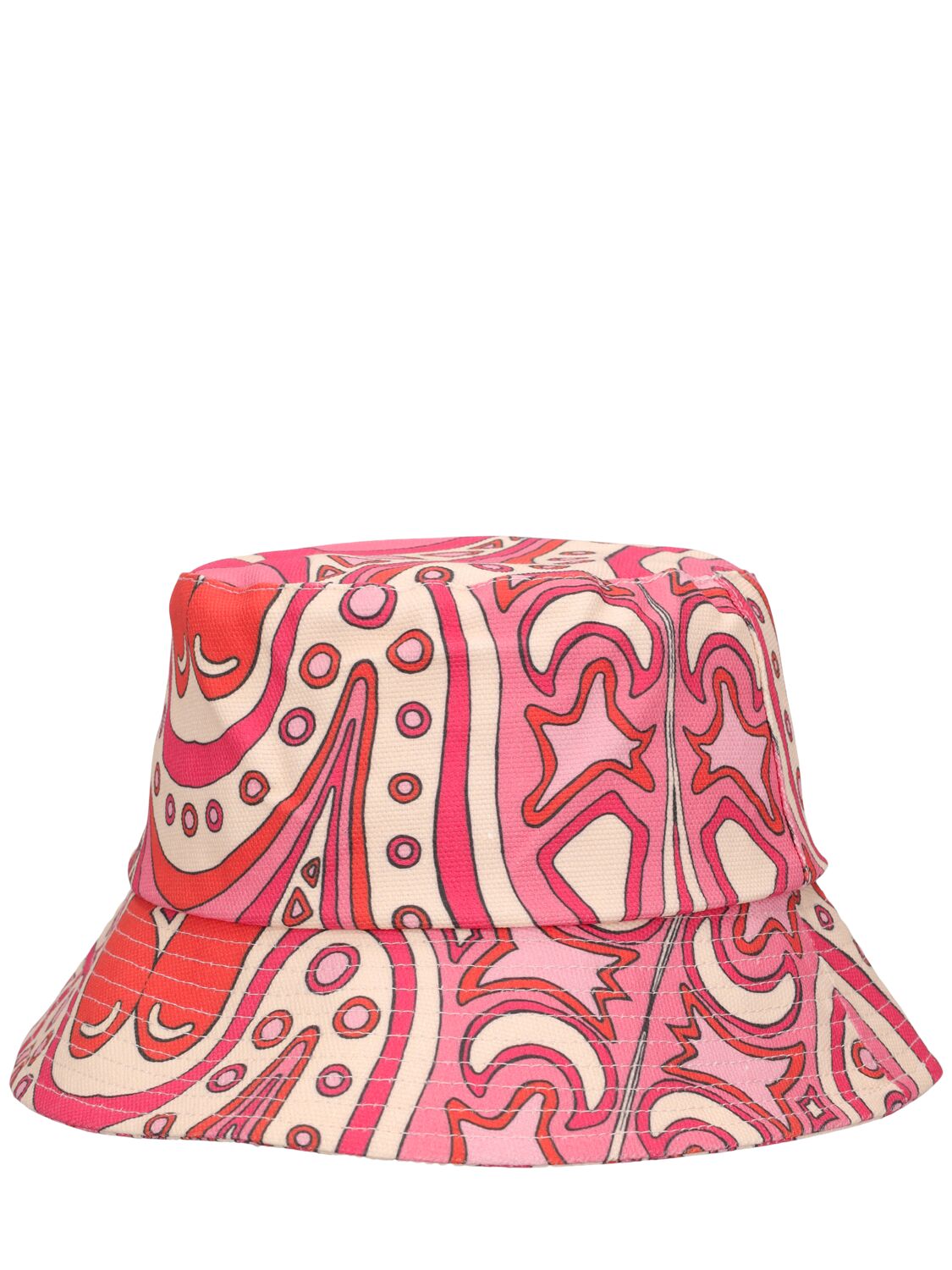 Shop Lack Of Color Shore Printed Cotton Bucket Hat In Retro Pink