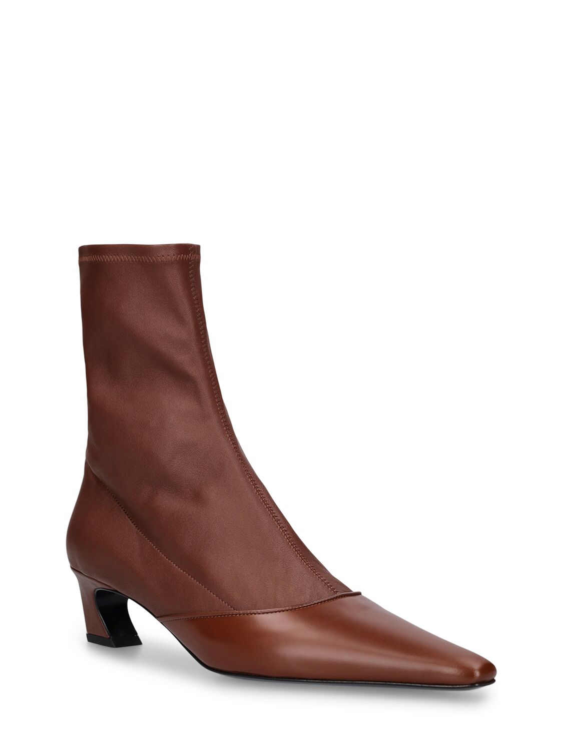 Shop Acne Studios 45mm Bano Leather Ankle Boots In Brown