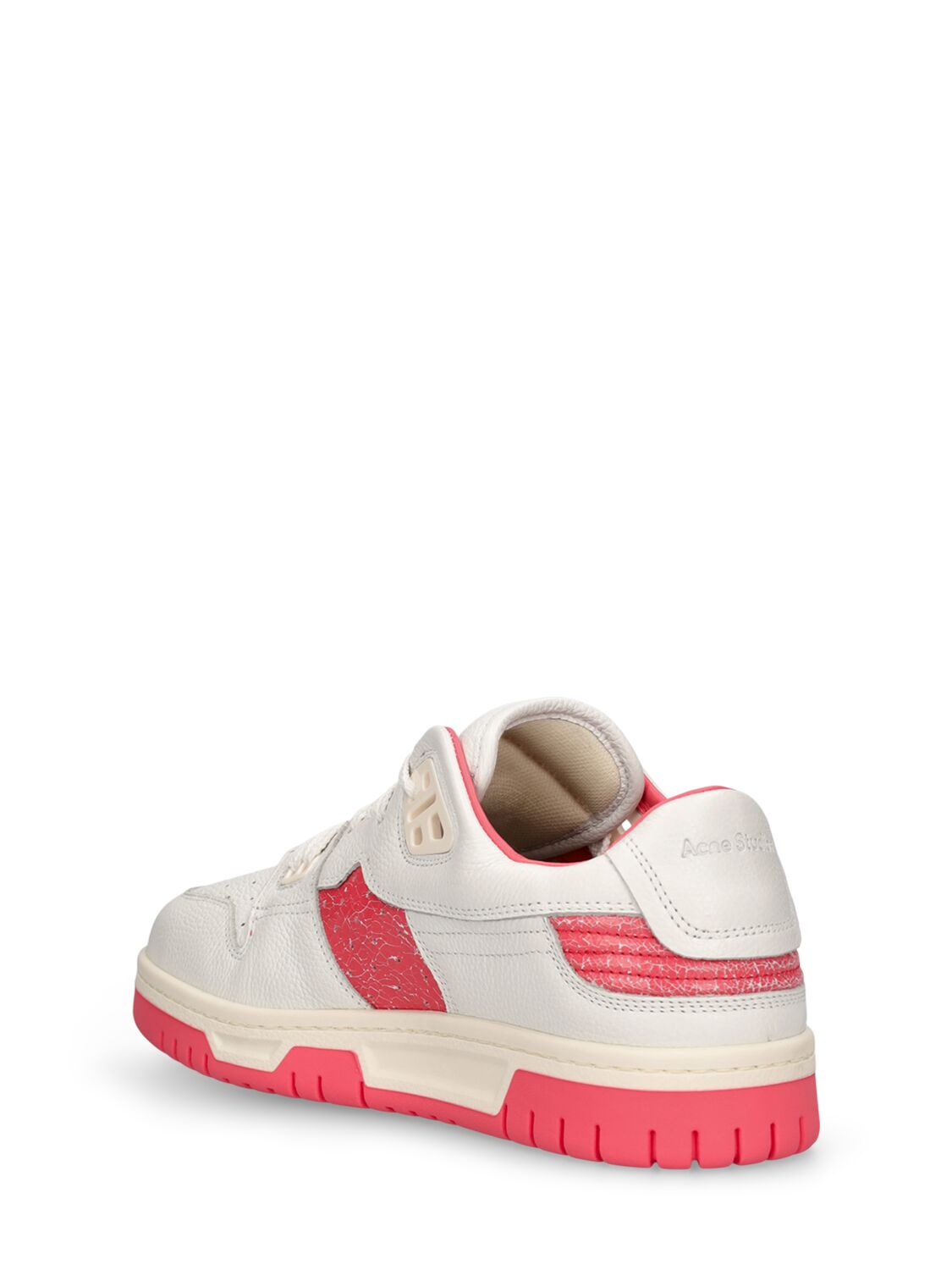 Shop Acne Studios 08sthlm Leather Low Top Sneakers In White,red